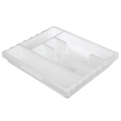 Лоток для столовых приборов Смарт, раздвижной, пластик, 360*300*52,6 мм, цвет белый