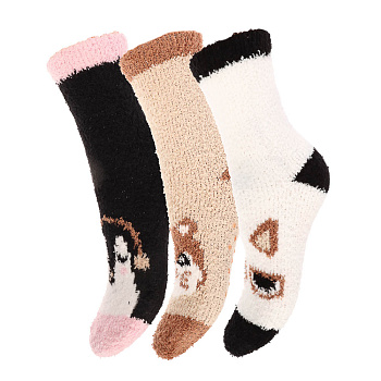 GALANTE Носки-антизаносы высокие махровые, р.23-25, 100% полиэстер, разноцветные