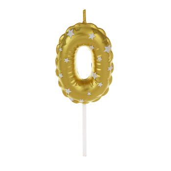 Свеча для торта тм Fntastic 5,2 см, в форме цифр (0), парафин