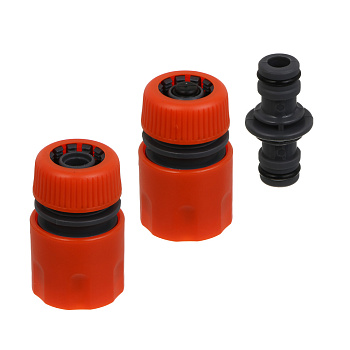 INBLOOM Набор для полива d1/2" (коннектор-1шт., коннектор с аквастопом-1шт., двойник-1шт.), ПП