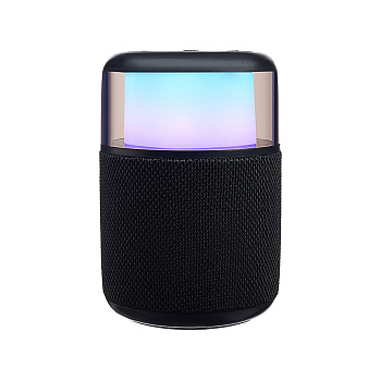 Колонка беспроводная BY GlowSound Mini, 5 Вт,подсветка, 1200мАч, microSD, ВШГ 12x8x8см, черный