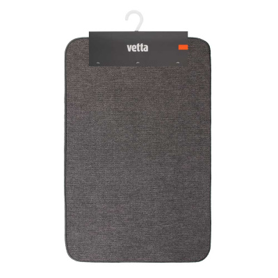 Коврик для ванной комнаты тм VETTA Canva, замша 260г/м², резина, 75х45см, серый