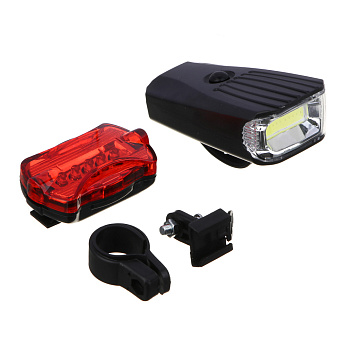 Набор фонарей велосипедных, тм BY SPORT, передний (10LED, 3хААА) и задний (5LED, 2хААА)