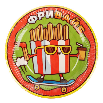 Набор бумажных тарелок Ожившая еда, 6 шт d=230 мм