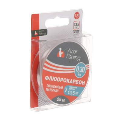 Материал поводковый тм AZOR FISHING, флюорокарбон 25м (0,25мм,0,30мм,0,40мм), 3 вида
