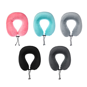 Подушка дорожная тм ЕРМАК, микс цветов, велюр