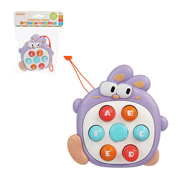 ИГРОЛЕНД Развивающая игрушка "Питомцы-кнопочки", ABS, 9,7х4х9,8см, 3 дизайна