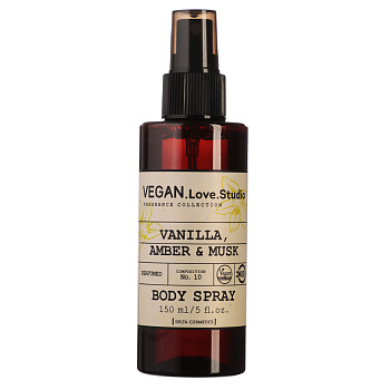 Парфюмированный спрей для тела VEGAN.Love.Studio Vanilla, Amber, Musk, 150 мл