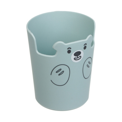 Подставка для пишущих принадлежностей "Мишка" 8,5х8,5х10,5см, пластик, 3 цвета