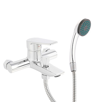 СоюзКран Смеситель для ванны с душем, короткий излив, керам. картридж 35мм, хром, цинк, SK07-M105