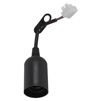 Патрон Е-27 ЭРА подвесной с клеммной колодкой, пластиковый, черный