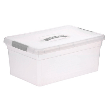 Контейнер для хранения на защелках, с ручкой, 36,9х24,7х15,4см, 10л, полипропилен