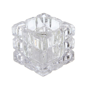 Подсвечник тм LADECOR "Кубик" стеклянный, 5x5x4,5 см