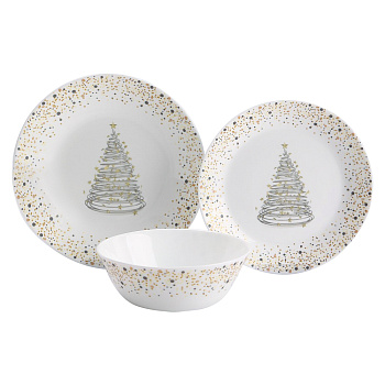 MILLIMI Елочка Салатник 19см, 760мл, опаловое стекло