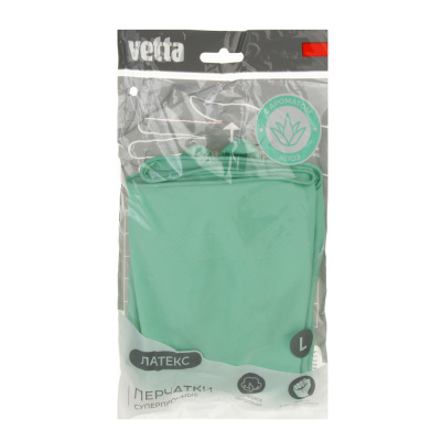 Перчатки с ароматом алоэ тм VETTA, суперпрочные, латекс, размер L