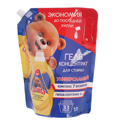 Гель для стирки QUALITA Универсальный, дой-пак, 1л
