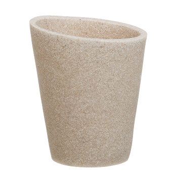Стакан для ванной комнаты тм VETTA Дюна, смола (полирезин), бежевый, 10x7x11,5см