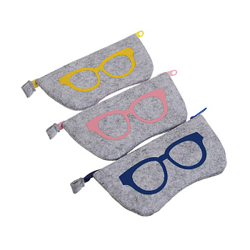 Чехол для очков тм ЮL Фетра мягкий на молнии, ЭВА, фетр, пластик, 17,5х9см, 3 цвета