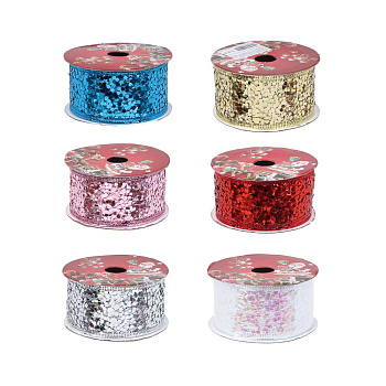 Лента для подарков, 3,8 см x 2,7 м, полиэстер, микс 24 шт.