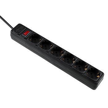 Удлинитель, сетевой фильтр 6 гнезд 3м BY 1мм