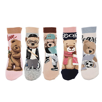 Носки универсальные с рисунком, тм Turkan, р. 36-41, 90%хлопок, 8% п/а, 2%лайкра,разноцветные