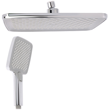 Набор леек для душа, тропическая 1 реж. 300х200мм, ручная 3 реж. 105х120мм, хром