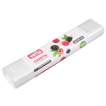 VETTA Пакеты для продуктов 100шт, 24x37см, особо прочные, в рулонах