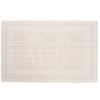 Коврик петельный, хлопок, 60x40см, одинарный, экрю