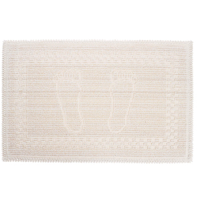 Коврик петельный, хлопок, 60x40см, одинарный, экрю