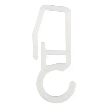 Крючки на кольца для штор с замком, 25 шт, 3.5x1.4x0.9см/шт, европодвес с хедером, пластик, прозрач.