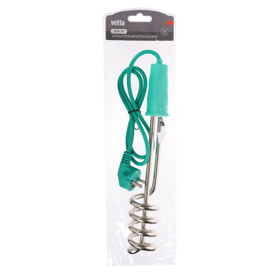 Электрокипятильник 1500Вт тм VETTA, 250В, шнур 90см, погружная часть 20см