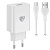 Сетевое зарядное устройство с кабелем BY Simple 18Вт,USB-A QC,каб Type-С,3А,100см,110-240В,белый