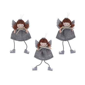СНОУ БУМ Сувенир елочный Ангел 15 см, полиэстер, серый, 3 вида