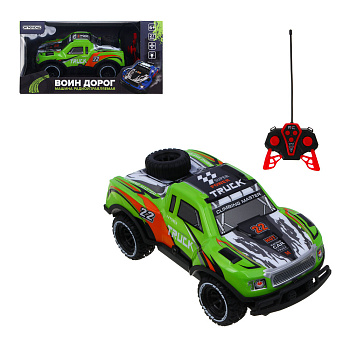 ИГРОЛЕНД Машина на РУ "Воин Дорог", 4-канальн.пульт, свет, 5хАА, PVC, ABS, TRP, 33х17х11см, 2 диз