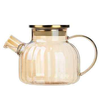Чайник заварочный Голд тм SATOSHI 1000мл, стекло, нерж.сталь