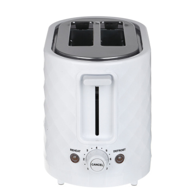 LEBEN Тостер, 650 Вт, 2 слота, режим разморозки, поддон для крошек, пластик, металл, белый