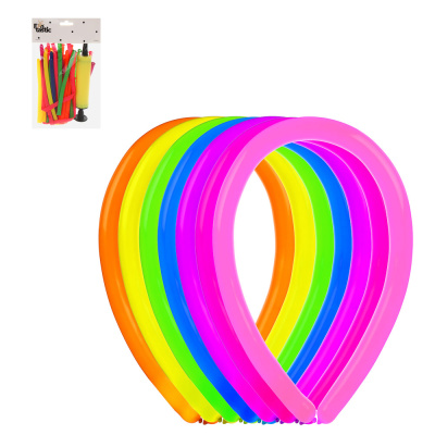 Набор воздушных шаров для моделирования тм Fntastic, насос, 20 шт, 30см, микс цветов неон