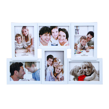Фоторамка на 6 фотографии, 44,5х28,5 см, пластик