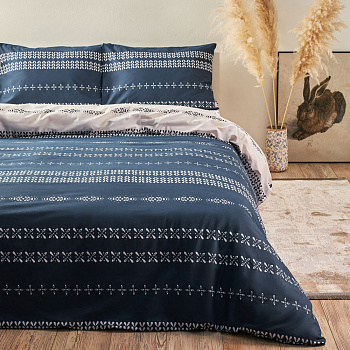 PROVANCE Нэви Комплект постельного белья 2 (4 предмета), поплин, 100% хлопок, синий