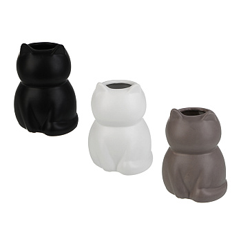 Ваза тм LADECOR "Котик", 11,5 см, керамика, 3 цвета