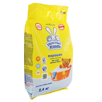 Стиральный порошок УШАСТЫЙ НЯНЬ детский, п/э, 2,4кг