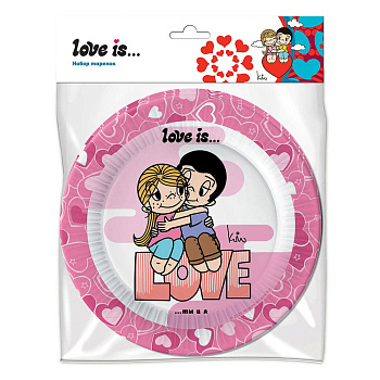 Love is…Набор бумажных тарелок, 6 шт d=180 мм