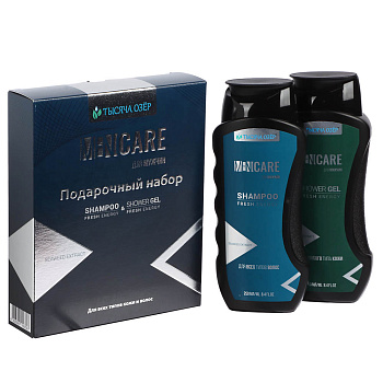 Подарочный набор мужской ТЫСЯЧА ОЗЕР Шампунь для волос+гель д/душа, 2*250мл