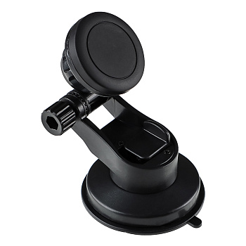 ЕРМАК Держатель телефона магнитный, на присоске, регулируемый угол, черный