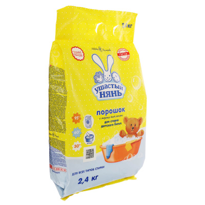 Стиральный порошок УШАСТЫЙ НЯНЬ детский, п/э, 2,4кг