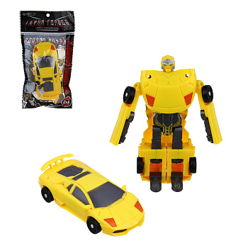 ИГРОЛЕНД Робот трансформирующийся "Герой города", высота 11 см,  ABS, 10,5х3,7х19 см, 4 дизайна