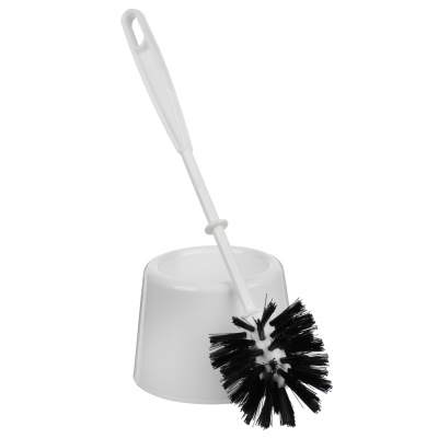 Комплект WC "Мини", ёрш + подставка, пластик, белый, щетина чёрная