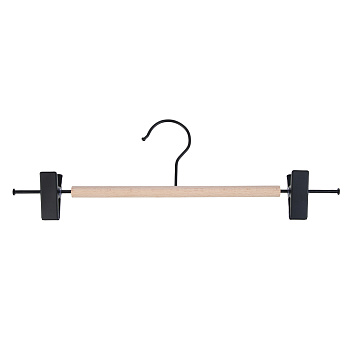 Вешалка для юбок и брюк тм VETTA, 33х10х2,8 см, с зажимами, металл, дерево, цвет черный