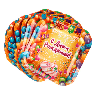 Набор тарелок тм Fntastic, 10шт, бумажные, 18x18x1,5см