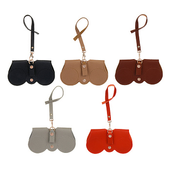 ЮL Футляр для очков на кнопке с подвесом, ПУ, 14,5х8см, 5 цветов